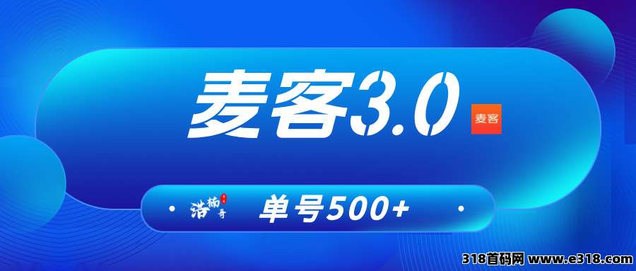【麦客3.0】人人可做的小项目，每天稳定收益，可零撸！