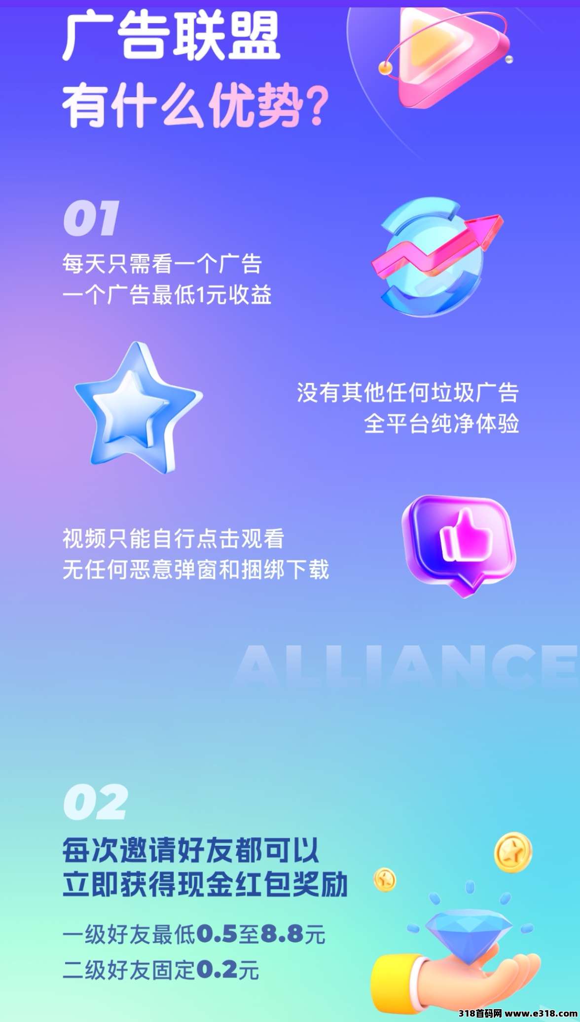 广告联盟，每天仅需观看一个广告，零撸