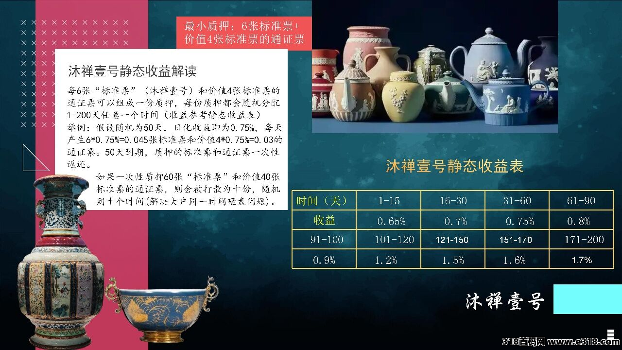 新项目沐禅壹号，静+动态合伙人享全网分 红